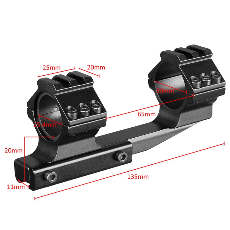 Tactical Rifle Aiming 11Mm/20Mm One-Piece Three Sides Mount 25.4Mm/30Mm Ring Mount Accessory Rails Picatinny Weaver Base