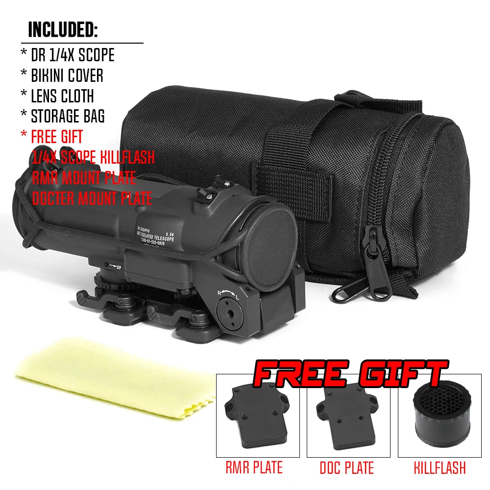 Tactical RifleScope Dual Role DR 1-4X GEN3 Optical Sight Red Dot For Hunting Shooting Tactics Air Rifl  Airsoft Accessories