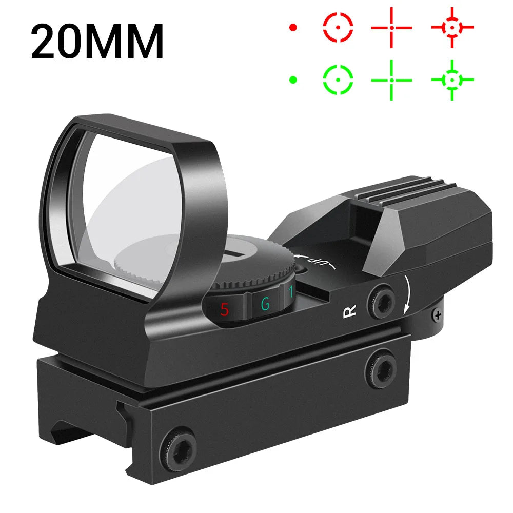 Tactical Riflescope Hunting Optics Red Green Projected Dot Sight Reflex 4 Reticle Scope Collimator Sight  11mm/20mm Rail