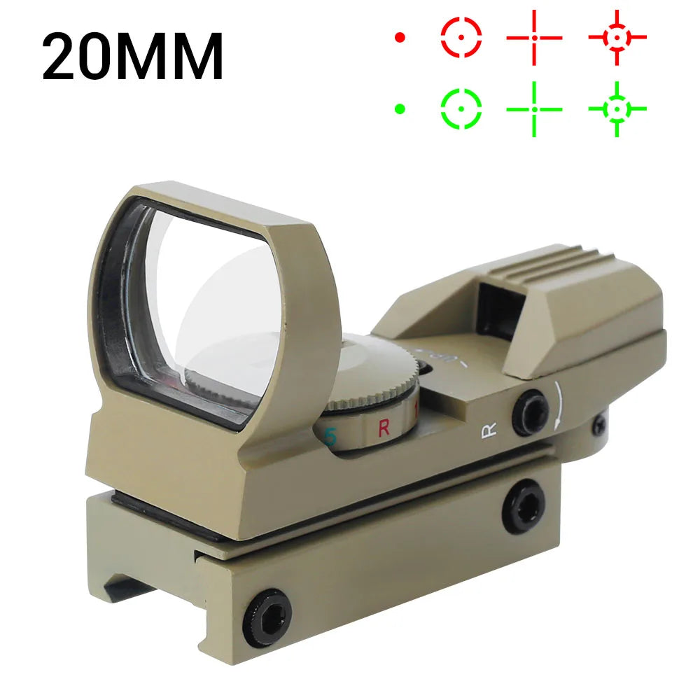 Tactical Riflescope Hunting Optics Red Green Projected Dot Sight Reflex 4 Reticle Scope Collimator Sight  11mm/20mm Rail