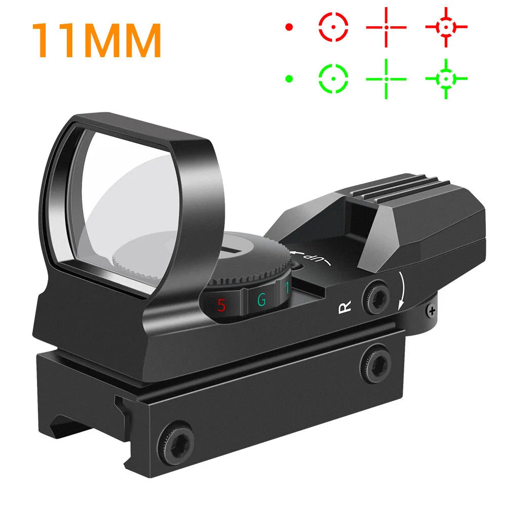 Tactical Riflescope Hunting Optics Red Green Projected Dot Sight Reflex 4 Reticle Scope Collimator Sight  11mm/20mm Rail