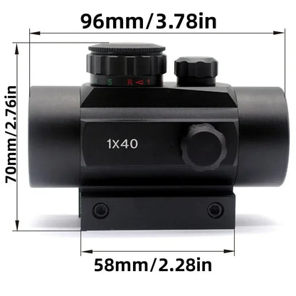 Tactical Scope Red Green Dot 1×40 Holographic Optical Scope Rifle Scope  Outdoor Hunting Shooting Shockproof and Waterproof