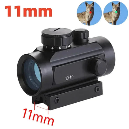 Tactical Scope Red Green Dot 1×40 Holographic Optical Scope Rifle Scope  Outdoor Hunting Shooting Shockproof and Waterproof