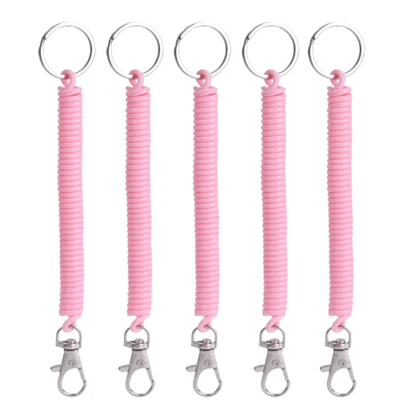 Telescopic Anti-theft Spring Lanyard Wriststrap Lanyard For iPhone 16 Samsung Mi Huawei Universal Elastic Keychain Straps Rope