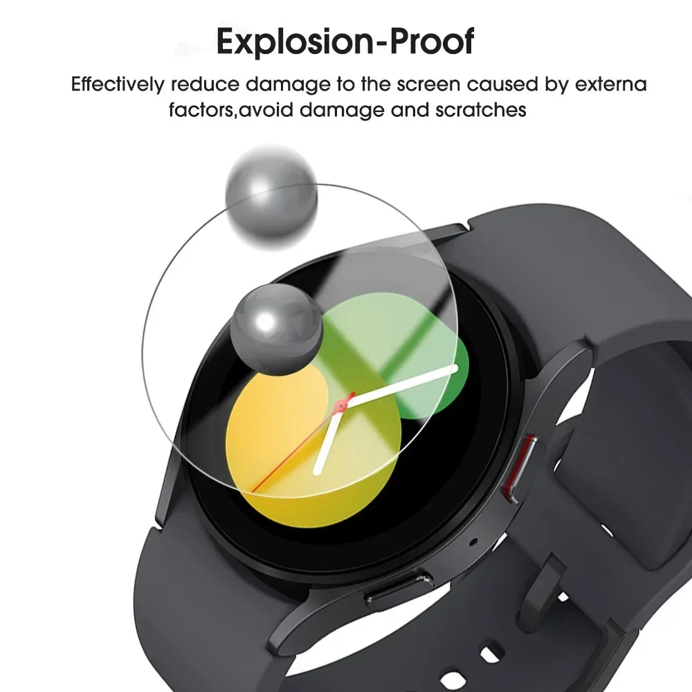 Tempered Glass  Samsung Galaxy Watch 6 5 4 3 Classic Active 2 HD Clear Screen Protector For Samsung Watch 40/41/42/44/45/46mm