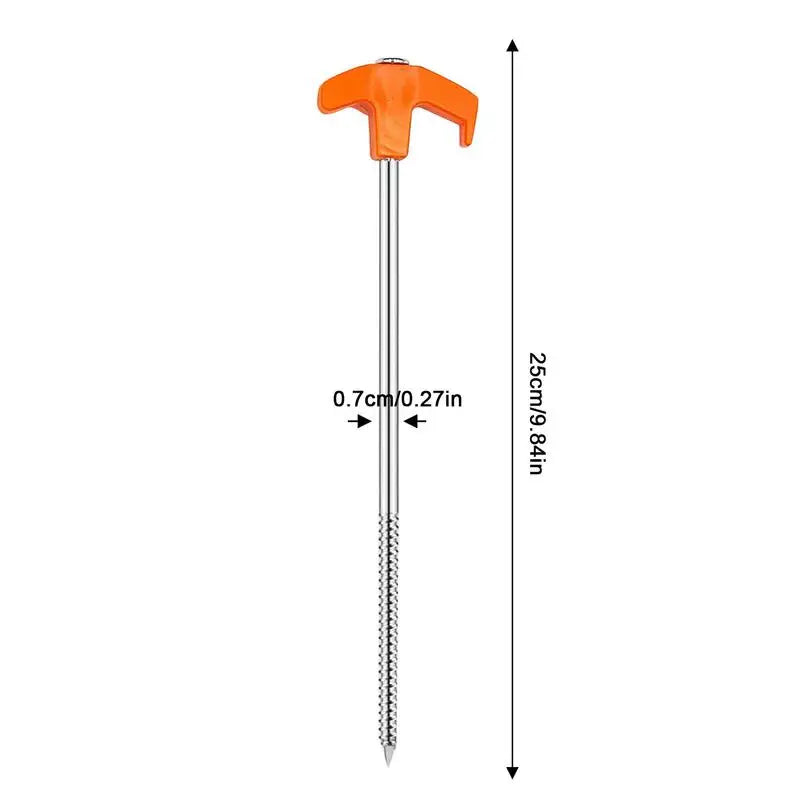 PC Tent Stakes Pegs 10pcs Ground Stakes Tent Spikes Non-Rust Metal Pegs Hea