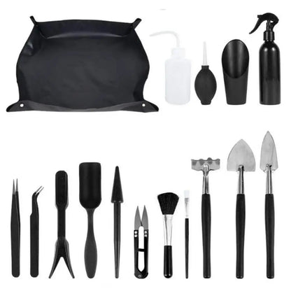 Terrarium Tools 16pcs Indoor Plant Tools Succulent Tools Mini Garden Tool Set Transplanting Tools Set Succulent Care Kit