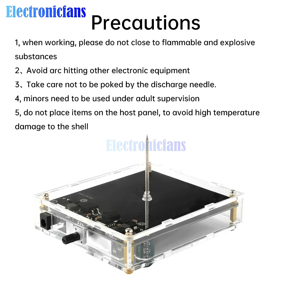 Tesla Coil Arc Generator Artificial Lightning Touchable Teaching Tool Science Experiment Arc up to 10cm