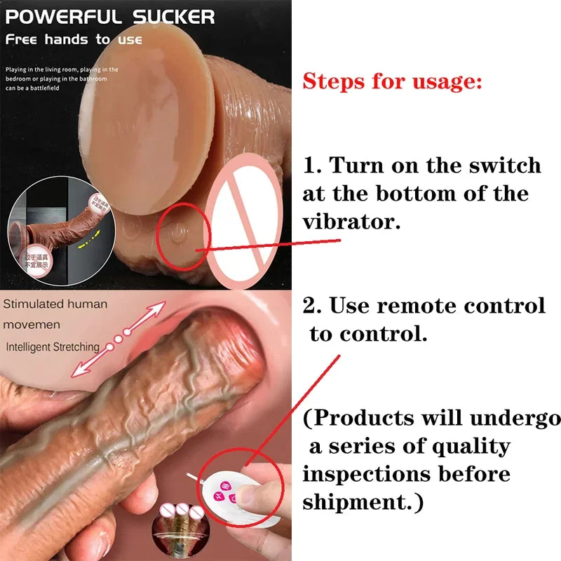 GtoozaThrusting Rotation Remote Control   Female Realistic Penis Gay Suction Cup Masturbator Couple  Women Sex Toys gtooza.com