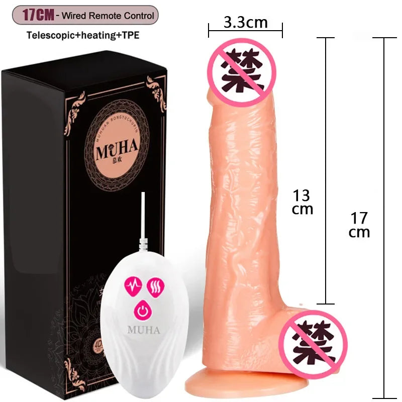 GtoozaThrusting Rotation Remote Control   Female Realistic Penis Gay Suction Cup Masturbator Couple  Women Sex Toys gtooza.com