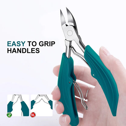 Toe Nail Clippers Cutter Ingrown Toenail Tool Professional Thick Nails Dead Skin Dirt Remover Super Sharp Curved Blade Nail Tool