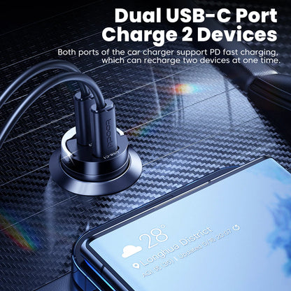 PC Toocki Car Charger Mini PD 45W Pull Ring Fast Charging USB C Phone Charger Adapter For iPhone 15 14 Pro Xiaomi Huawei cargador