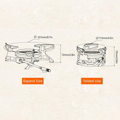 PC Tourist Burner Cooking Stove Camping Windproof Gas Stove 3800W Outdoor S