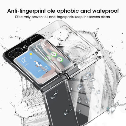 Transparent Case  Samsung Galaxy Z Flip 5 6 with Hinge Protector Clear Slim Shockproof Hinge Hard PC Shell  Z Flip5 Flip6