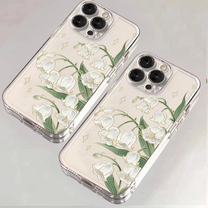 PC Transparent English Print White Rose Phone Case For Samsung Galaxy S25 S23 S22 Ultra S24 FE A55 A54 A34 A15 A14 A35 A53 5G Cover