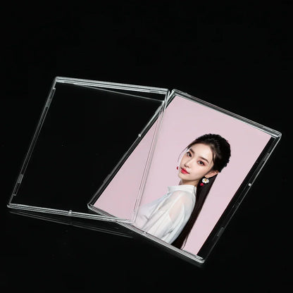 Transparent Hard Acrylic Case Clear Cards Brick Sleeves For Game Idol Photo Card Protective Case Frame Display Stand Kit