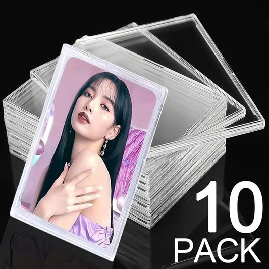 Transparent Hard Acrylic Case Clear Cards Brick Sleeves For Game Idol Photo Card Protective Case Frame Display Stand Kit