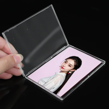 Transparent Hard Acrylic Case Clear Cards Brick Sleeves For Game Idol Photo Card Protective Case Frame Display Stand Kit