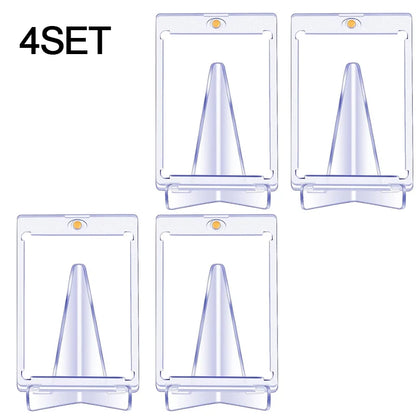 Transparent Magnetic Card Holder 35PT Support Kit Hard Plastic Cards Protectors Sleeves Photo Clear Cover Triangle Display Rack