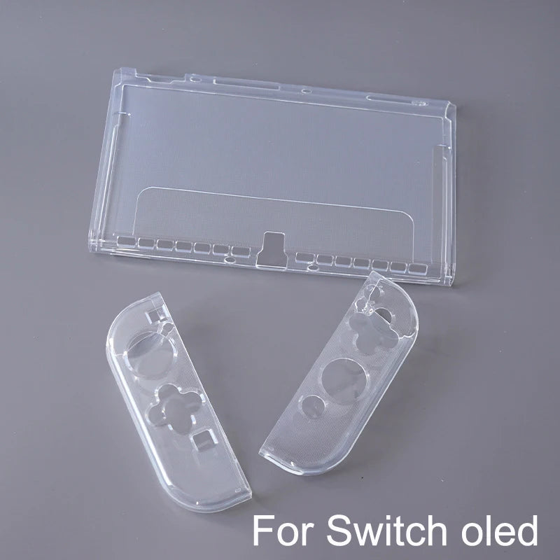 Transparent TPU Soft Case Joycon Protective Shell Cover  Nintendo Switch Oled Console NS Joy-con Crystal Back Full Protector