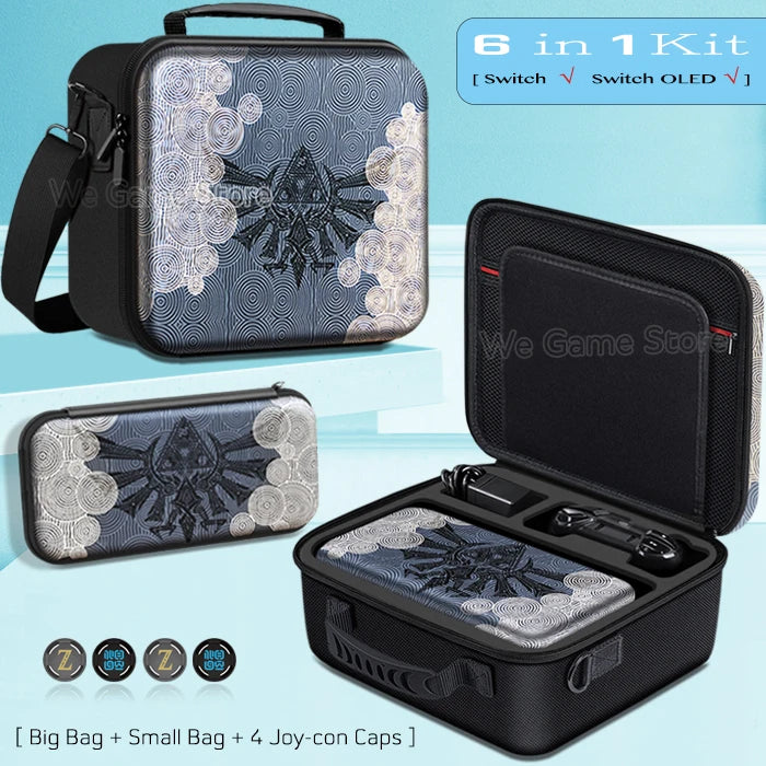 Travel Carrying Case For Nintendo Switch OLED Console Gaming Accessories High Quality Portable Storage Messenger Bag Hard Shell