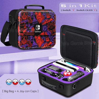 Travel Carrying Case For Nintendo Switch OLED Console Gaming Accessories High Quality Portable Storage Messenger Bag Hard Shell