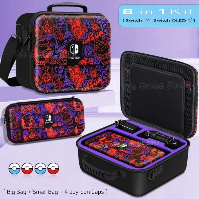 Travel Carrying Case For Nintendo Switch OLED Console Gaming Accessories High Quality Portable Storage Messenger Bag Hard Shell