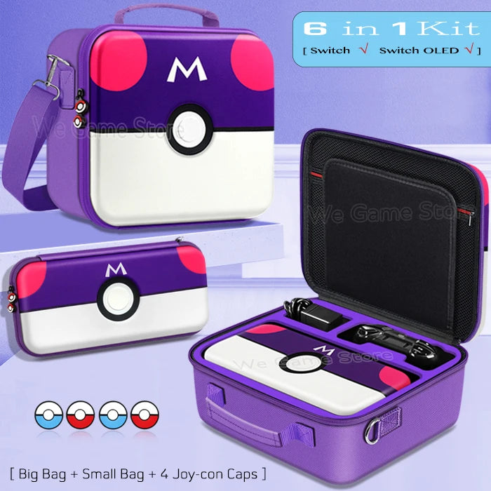 Travel Carrying Case For Nintendo Switch OLED Console Gaming Accessories High Quality Portable Storage Messenger Bag Hard Shell