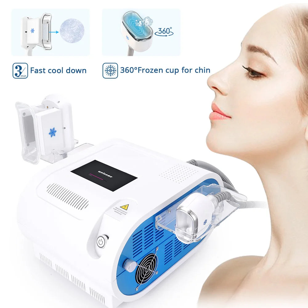 PC Two Handles Freezing Frozer Body Double Chin Removal Vacuum Slimming Mac