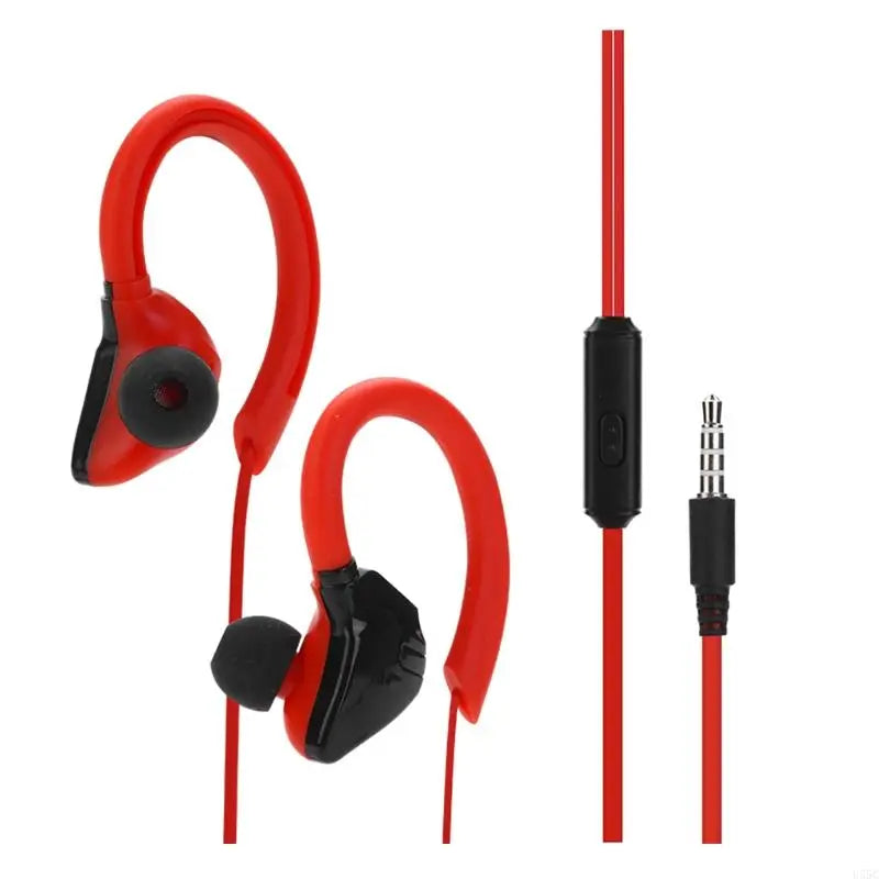 PCU55C Sports Earbuds Wired with Microphone Wrap Around Earphones with Over