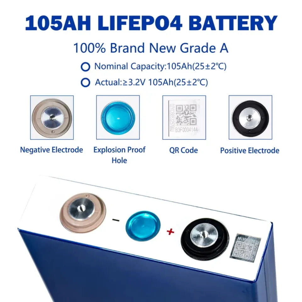 PC UA Stock 3.2V 90ah 105ah 200ah Lifepo4 Battery UA Stock Shipping Time 7-15 days QR Code 6000+ Cycles Quantity Limited