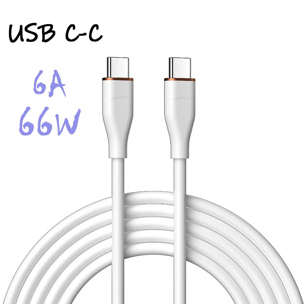 PC UGOURD Silicon Type C To C Fast Charging Cable USB to C  PD60W Huawei  SCP 66W Protocol For Huawei Xiaomi iPhone15 Plus Pro Max