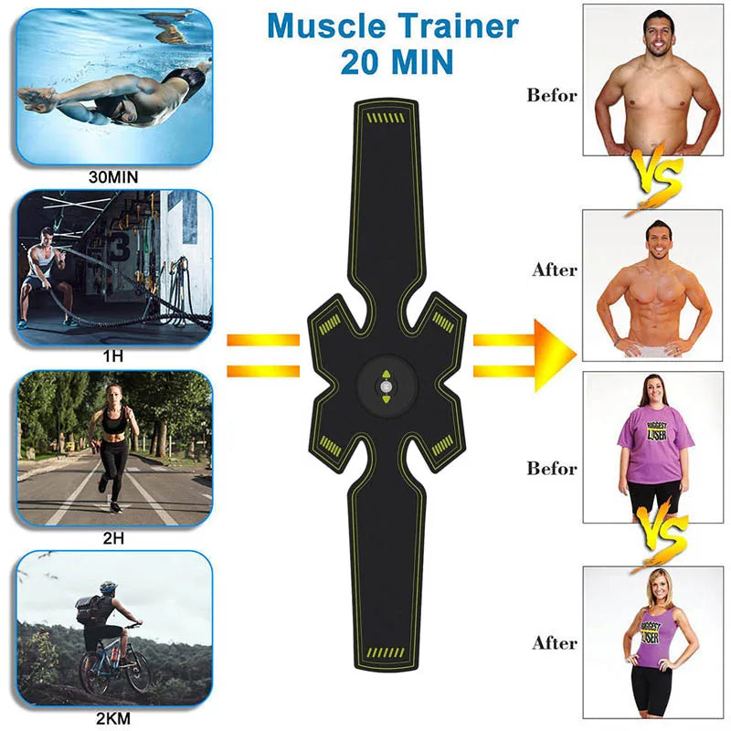 PC USB Chargeable EMS Abdominal Muscle Stimulator Trainer Electric Cellulit