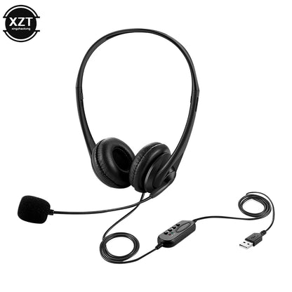 PCUSB Headset with Microphone  PC/Laptop Business Headsets with Mic Mute No