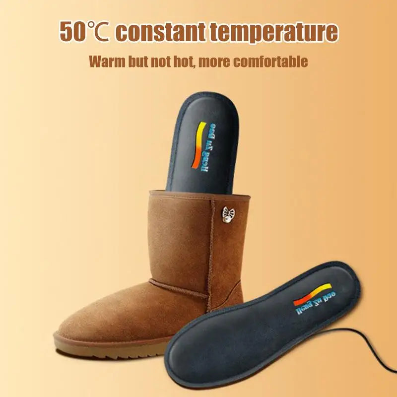 PC USB Heated Shoe Insoles Feet Warmer Sock Pad Mat Electric Heating Insole