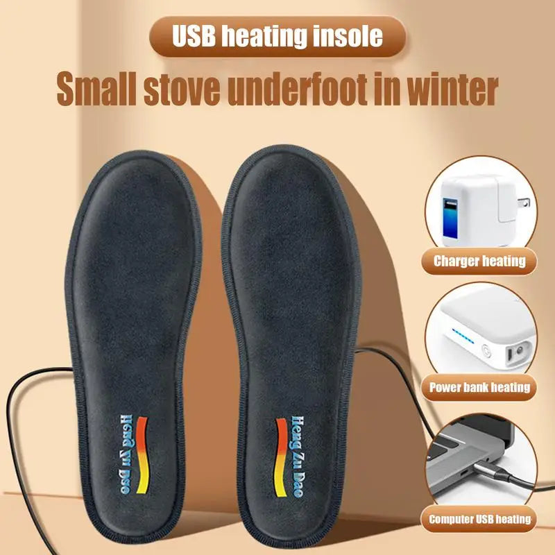 PC USB Heated Shoe Insoles Feet Warmer Sock Pad Mat Electric Heating Insole