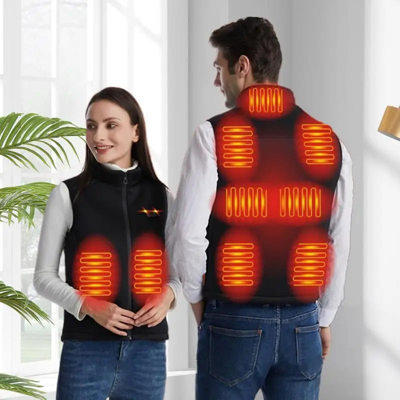 PC USB Heated Vest Electric Warm Vest 9 Heating Zones USB Charging Heating