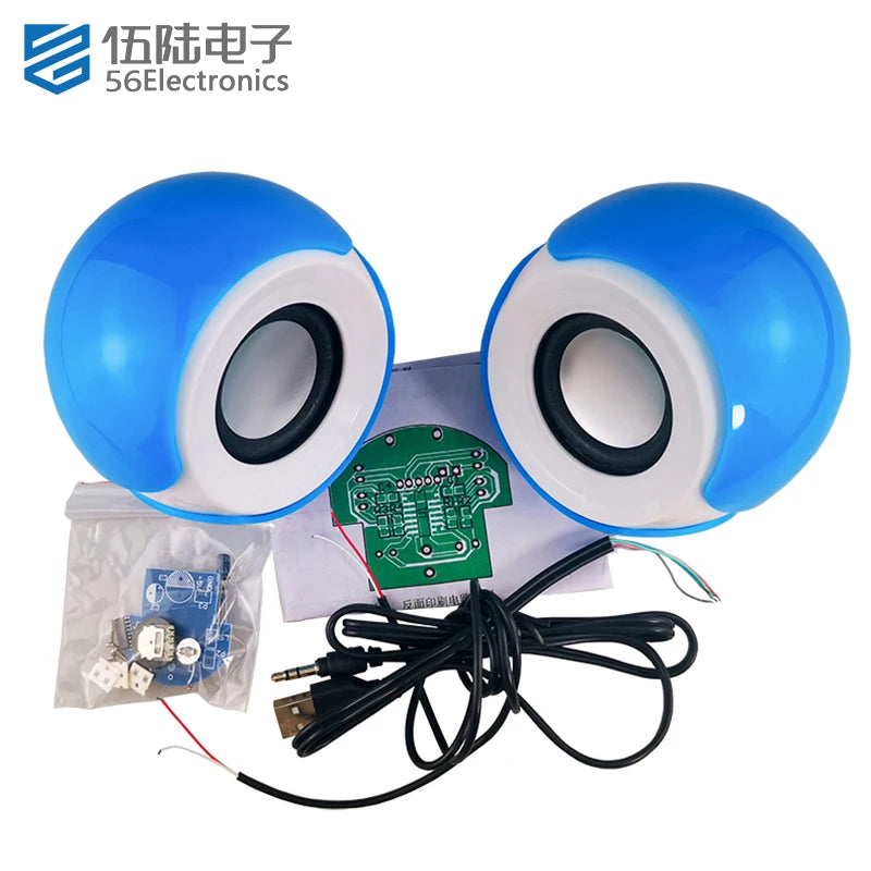 USB Powered Desktop Speaker Electronic DIY kit Flower Fairy Computer Small Stereo Welding Practice Loose Parts