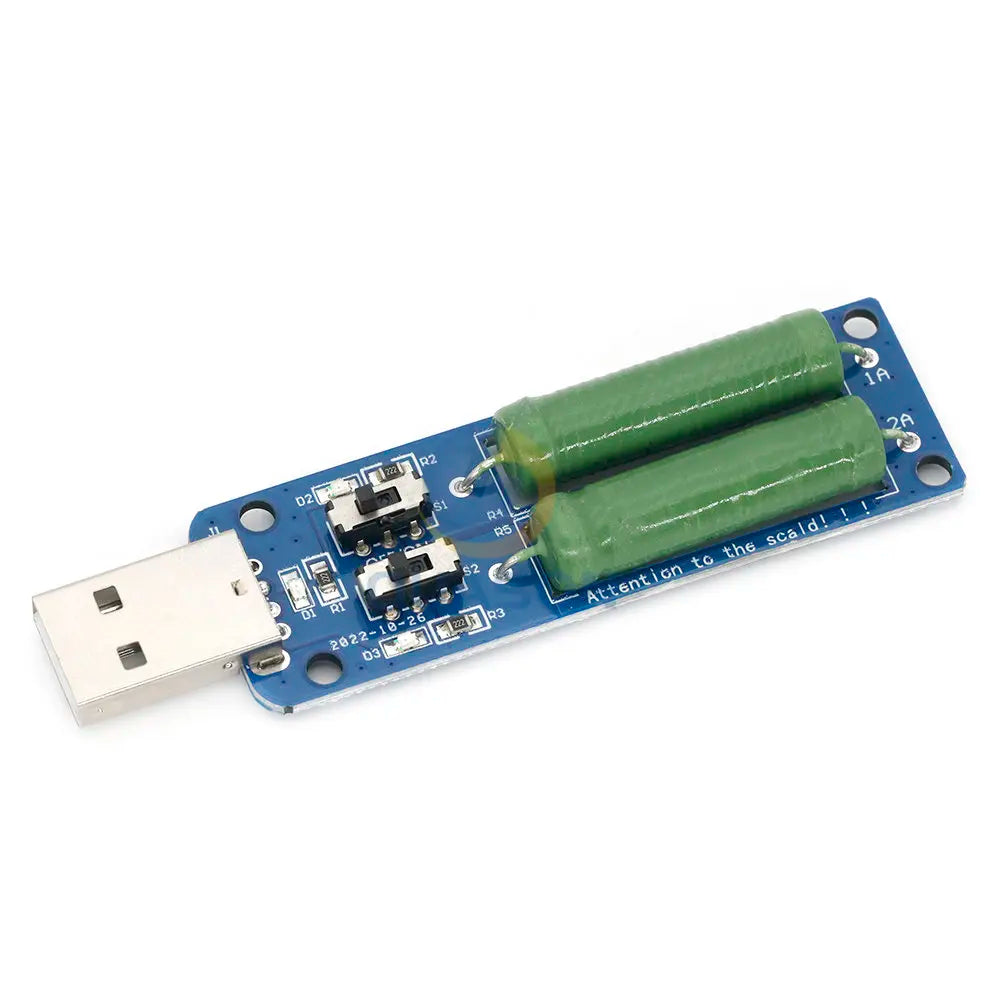 USB Resistor Electronic Load w/Switch Adjustable 3 Current 5V Resistance Tester