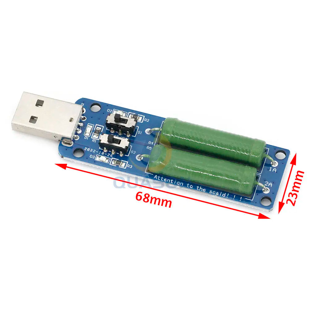 USB Resistor Electronic Load w/Switch Adjustable 3 Current 5V Resistance Tester