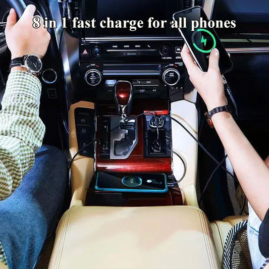 PC UYUXIO 8 in 1 USB C Car Phone Charger 4 USB A 4 PD Super Fast Charge Adapter  iPhone iPad Samsung OPPO Oneplus Huawei Vivo