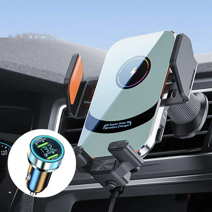 PC UYUXIO Auto Clamping Wireless Car Charger Adapter Super Fast Charging Air Vent Car Phone Holder  iPhone 16 15 Pro Max Samsung