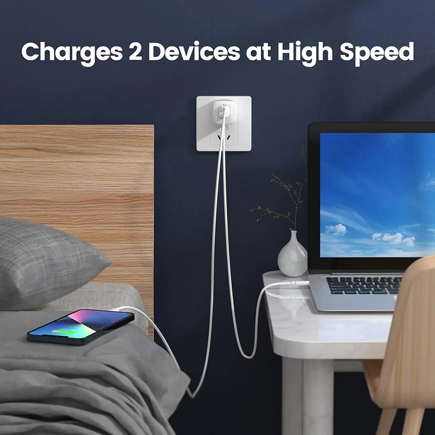 PC UYUXIO USB C PD Phone Charger 65W Gan Fast Charging Wall Adapter  iPhone 16 15 Pro Max Plus 14 13 Macbook iPad Samsung OPPO