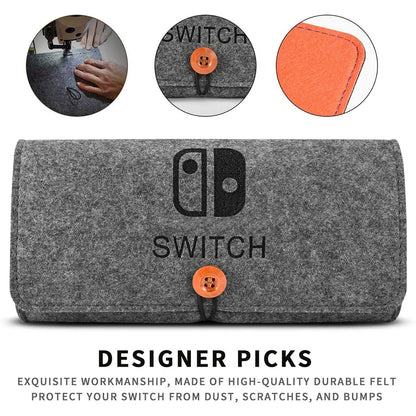 Ultra Slim Felt Pouch Carrying Case Compatible with Nintendo Switch Lite Game Accessories Storage Bag Portable Handheld Case