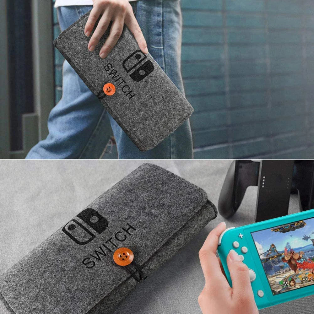 Ultra Slim Felt Pouch Carrying Case Compatible with Nintendo Switch Lite Game Accessories Storage Bag Portable Handheld Case