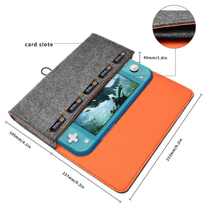 Ultra Slim Felt Pouch Carrying Case Compatible with Nintendo Switch Lite Game Accessories Storage Bag Portable Handheld Case