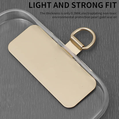 Ultra Thin Metal Phone Tether Tabs Universal Mobile Phones Lanyard Gasket Replacement Card Stainless Steel Phone Patch Pads