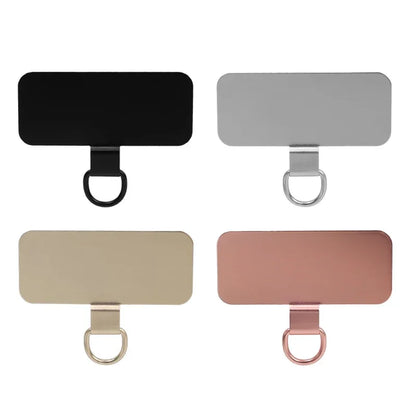 Ultra Thin Metal Phone Tether Tabs Universal Mobile Phones Lanyard Gasket Replacement Card Stainless Steel Phone Patch Pads