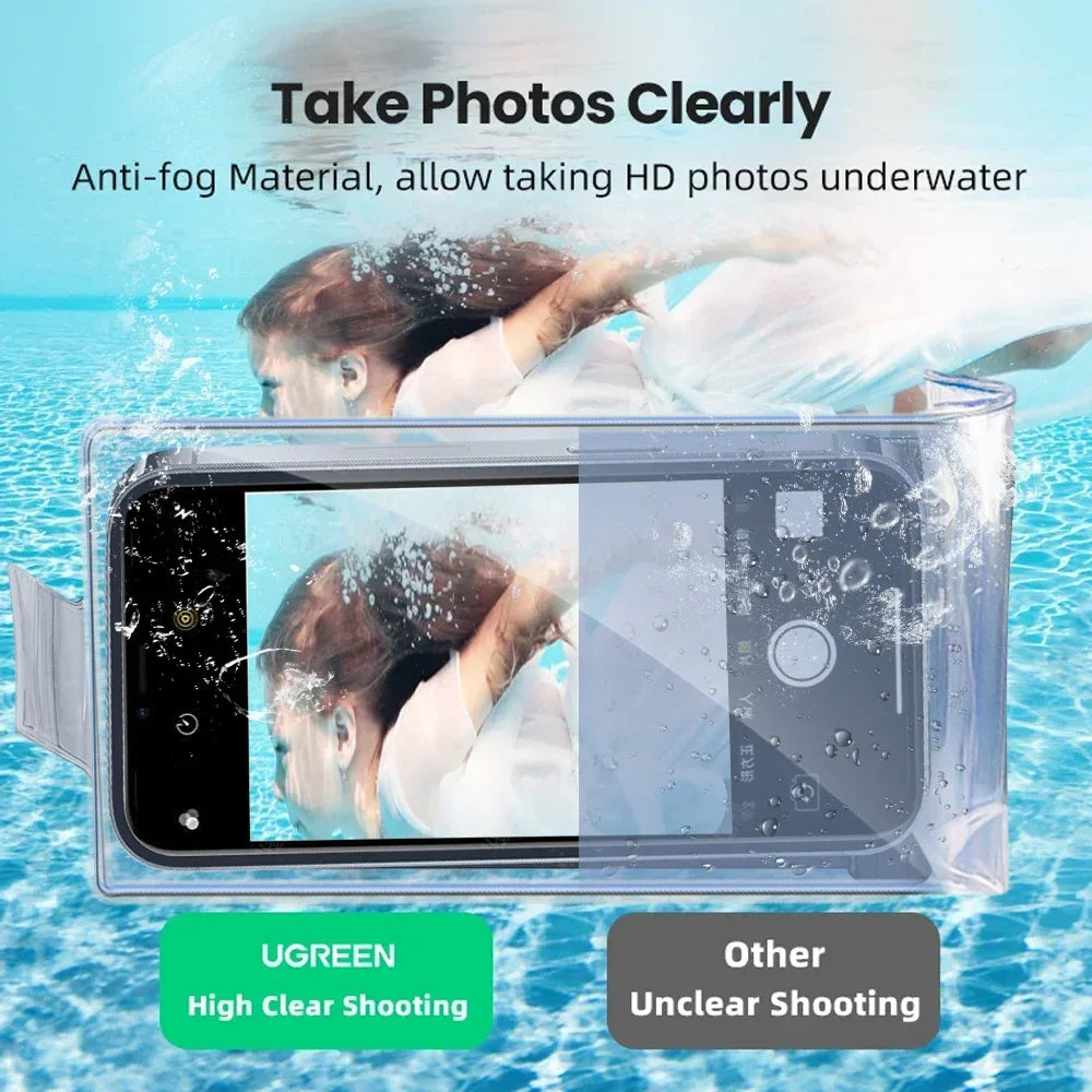 Underwater Waterproof Transparent Mobile Phones Pouch Bags Universal Summer Swimming Phone Protector Case For iPhone 16 Samsung