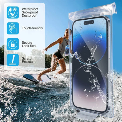 Underwater Waterproof Transparent Mobile Phones Pouch Bags Universal Summer Swimming Phone Protector Case For iPhone 16 Samsung